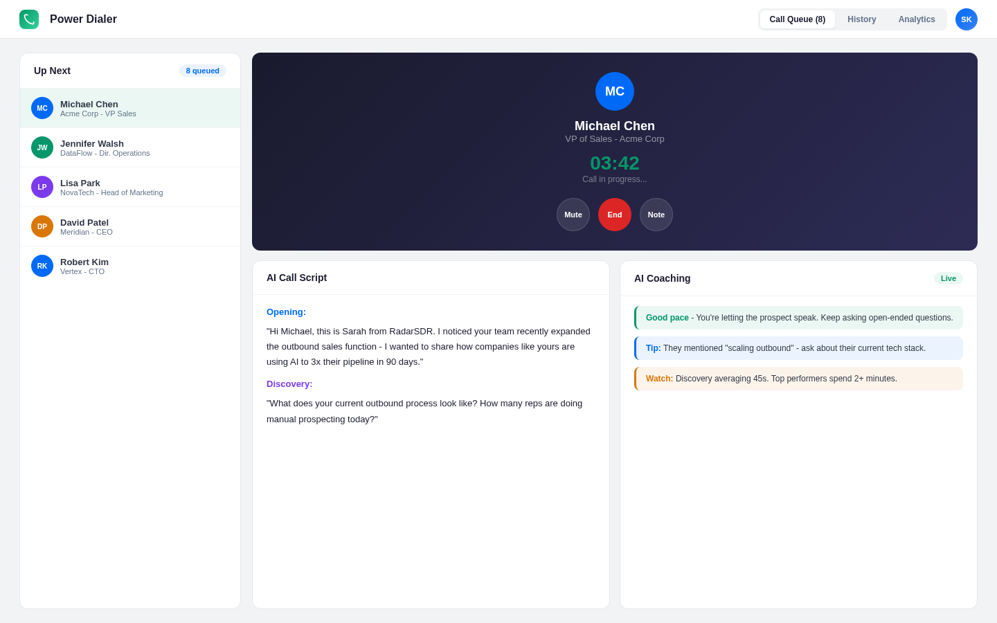 RadarSDR Power Dialer — Call with AI coaching