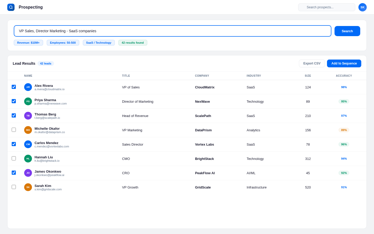 RadarSDR Prospecting — Find decision-makers instantly